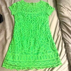 Lilly Pulitzer green summer lace mini dress sz:M
